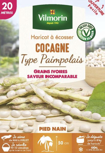 Légumes Secs - Haricot Nain à Ecosser Cocagne (type Paimpolais) - 20 m - PACKAGING_RECTO